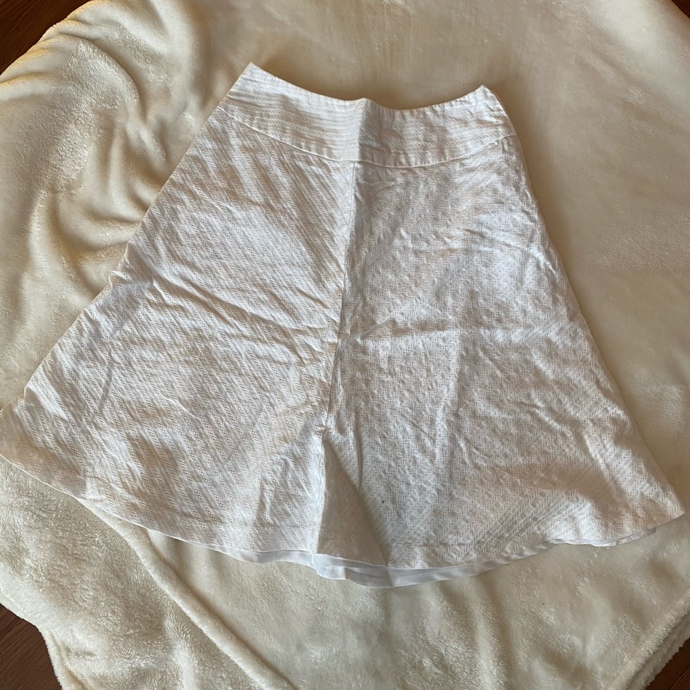 White flared skirt